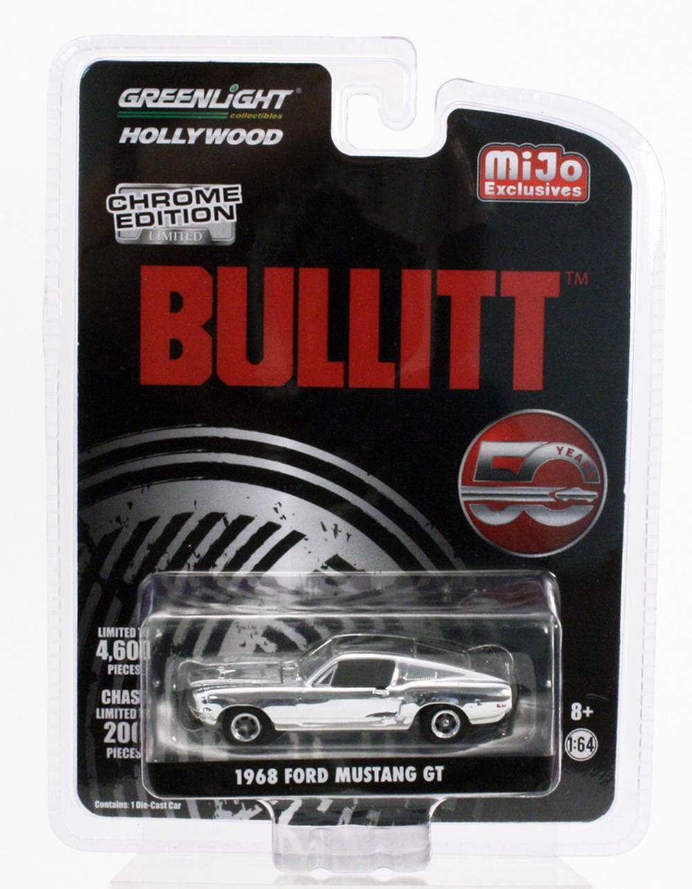diecast masters mustang on Chase 1 64 Bullitt 50 Year Anniversary Chrome Edition 1968 Ford Mustang Gt Silver Chrome Chase Releases Limited Diecast Direct Inc