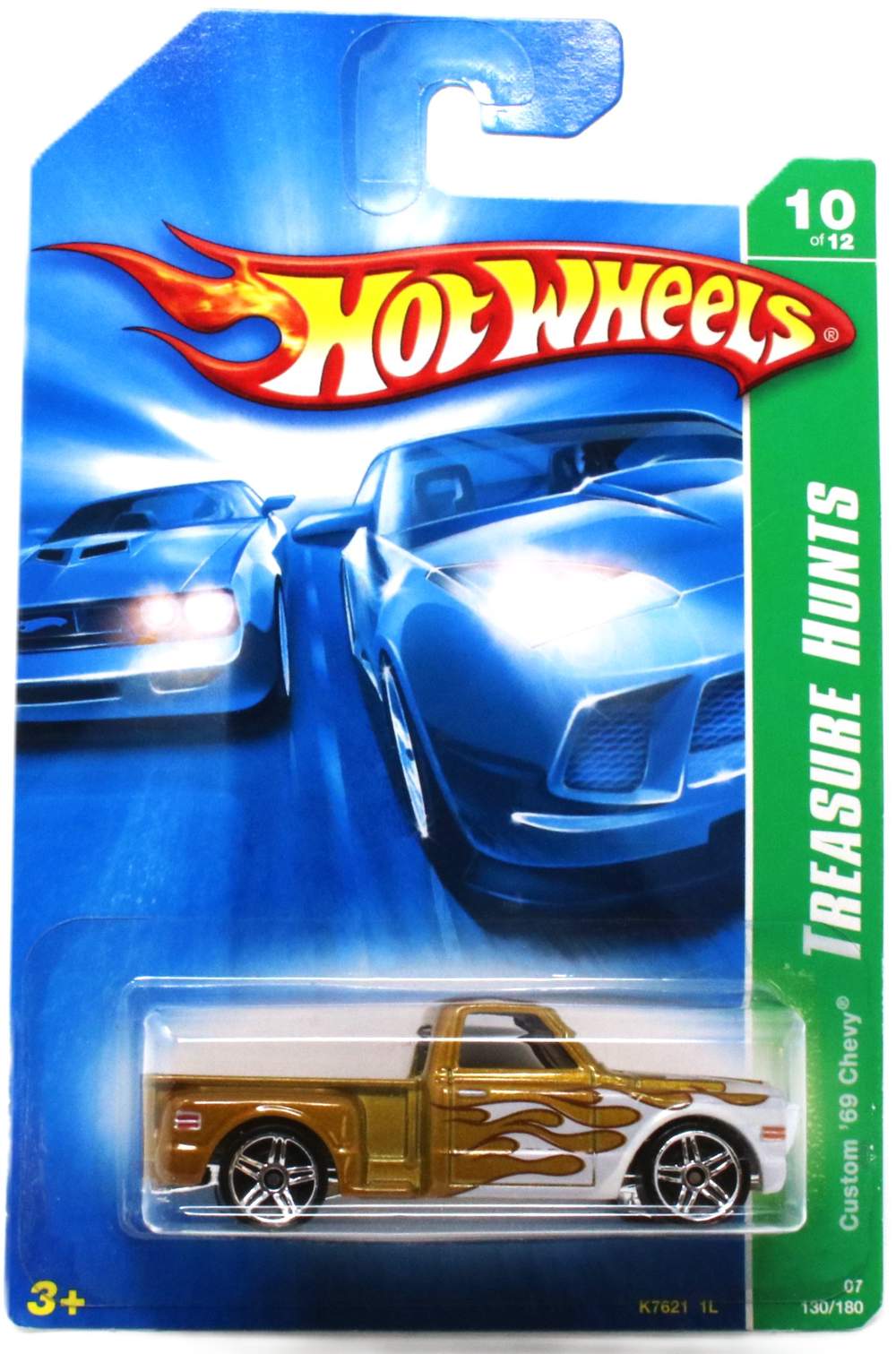 Treasure Hunt 1:64 Custom '69 Chevy (Gold w/White Flames), Vintage