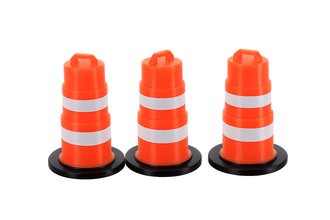 1:24 Traffic Barrels (3-Pack) (Safety Orange/White) 1:24 Traffic Barrels (3-Pack) (Safety Orange/White)