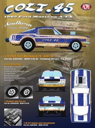 1:18 Southern Speed & Marine 1965 Ford Mustang A/FX - Colt 45