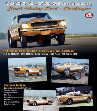 1:18 1965 Ford Mustang A/FX - Stark Hickey Ford "Goldfinger"
