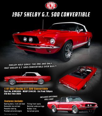 1:18 1967 Shelby G.T. 500 Convertible (Red) 1:18 1967 Shelby G.T. 500 Convertible (Red)