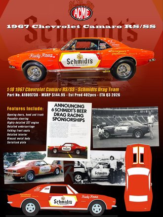 1:18 1967 Chevrolet Camaro RS/SS "Schmidt's Drag Team"