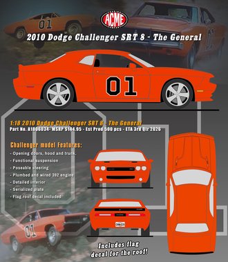 1:18 2010 Dodge Challenger SRT 8 "The General"