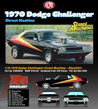 1:18 1970 Dodge Challenger Street Machine "Checklist" 1:18 1970 Dodge Challenger Street Machine "Checklist"