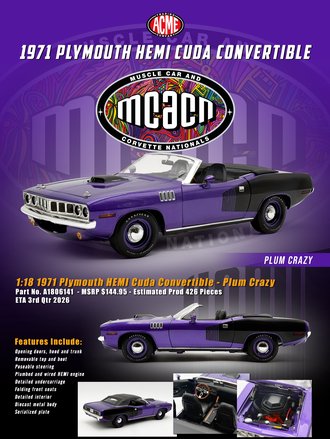 1:18 1971 Plymouth HEMI Cuda Convertible (Plum Crazy) 1:18 1971 Plymouth HEMI Cuda Convertible (Plum Crazy)