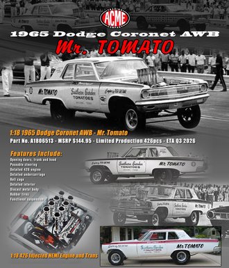 1:18 1965 Dodge Coronet AWB "Mr. Tomato"