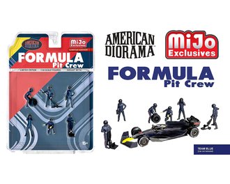 American Diorama 1:64 Figures - Formula Pit Crew - Team Blue