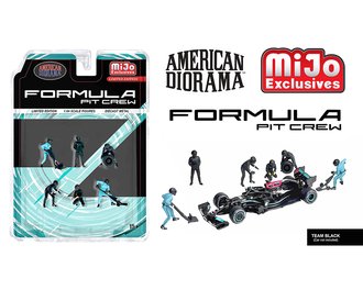 American Diorama 1:64 Figures - Formula Pit Crew - Team Black