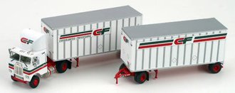 Freightliner COE w/28' Double Pups "CF - Consolidated Freightways" (White)