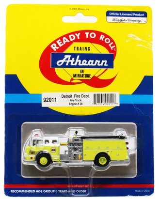 Ford C Fire Truck "Detroit Engine #38" (Lime Green/White) *** Bad Blister Card ***