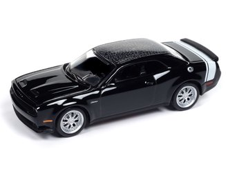 1:64 2023 Dodge Challenger Hellcat Redeye - Black Ghost Edition (Gloss Black w/Gator Top Roof)