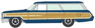 1:64 1964 Ford Country Squire (Guardsman Blue w/Honey Colored Wood Trim)