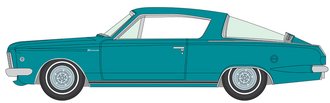 1:64 1965 Plymouth Barracuda Formula S (Medium Turquoise Poly w/White Stripe)