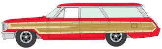 1:64 1964 Ford Country Squire (Poppy Red w/Honey-Colored Wood Trim)