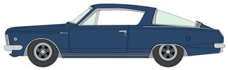 1:64 1965 Plymouth Barracuda Formula S (Dark Blue Poly w/Silver Stripe)