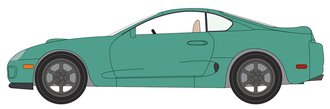 1:64 1998 Toyota Supra w/Custom Wheels (Caribbean Green)