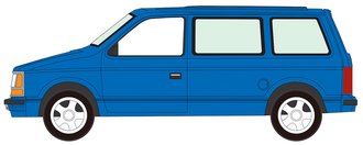1:64 1989 Plymouth Voyager Turbo (Daytona Blue)