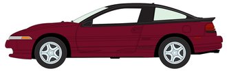 1:64 1990 Eagle Talon Tsi (Raspberry Red w/Black Top)