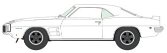 1:64 1969 Pontiac Firebird Trans Am (White w/Blue Stripes)