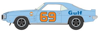 1:64 1969 Pontiac Firebird Trans Am (Gulf Blue w/Orange Stripes)