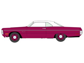 1:64 1970 Plymouth Fury III (Moulin Rouge w/White Top)