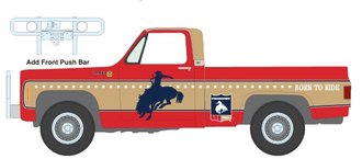 1:64 1977 Chevy C10 Scottsdale "PRCA" (Red/Tan w/Graphics)
