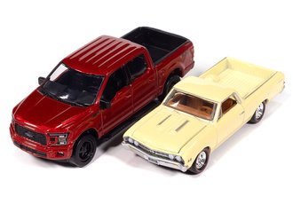 1:64 Deluxe 2-Pack - 1967 Chevy El Camino SS Custom & 2020 Ford F150 (Yellow/Rapid Red Metallic) 1:64 Deluxe 2-Pack - 1967 Chevy El Camino SS Custom & 2020 Ford F150 (Yellow/Rapid Red Metallic)
