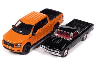 1:64 Deluxe 2-Pack - 1967 Chevy El Camino SS Custom & 2020 Ford F150 (Tuxedo Black/Tangier Orange) 1:64 Deluxe 2-Pack - 1967 Chevy El Camino SS Custom & 2020 Ford F150 (Tuxedo Black/Tangier Orange)