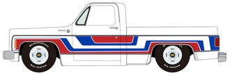 1:64 1976 Chevy Silverado "Spirit of '76" (White w/Red,White, & Blue Panels)