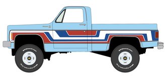 1:64 1976 Chevy Silverado "Spirit of '76" (Light Blue w/Red,White& Blue Panels)