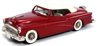 1953 Buick Skylark Convertible (Top Up) (Red Metallic w/White Top & White Interior)