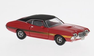 1:87 1969 Ford Gran Torino Sport (Red w/Gold Stripe) 1:87 1969 Ford Gran Torino Sport (Red w/Gold Stripe)