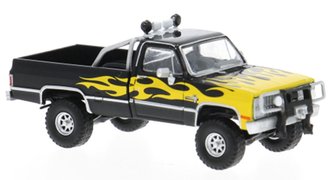 1:87 1982 Chevrolet C-10 Pickup (Black w/Yellow Flames) 1:87 1982 Chevrolet C-10 Pickup (Black w/Yellow Flames)