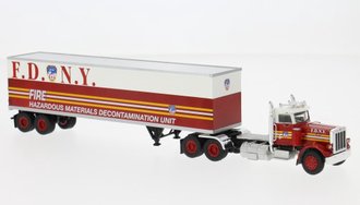 1:87 1973 Peterbilt 359 w/Van Trailer "FDNY Hazardous Materials Decontamination Unit" 1:87 1973 Peterbilt 359 w/Van Trailer "FDNY Hazardous Materials Decontamination Unit"