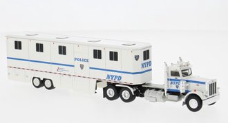 1:87 1973 Peterbilt 359 w/Mounted Patrol Transport Van Trailer "NYPD" 1:87 1973 Peterbilt 359 w/Mounted Patrol Transport Van Trailer "NYPD"