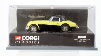 1:43 Austin Healey Soft Top (Yellow/Black)