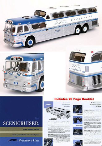 1:50 GM Scenicruiser Bus "Greyhound - New York, NY" w/Scenicruiser Booklet