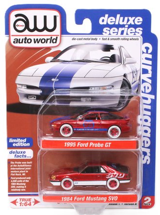 Chase 1:64 Deluxe 2-Pack - 1995 Ford Probe GT & 1984 Ford Mustang SVO (Version A) Chase 1:64 Deluxe 2-Pack - 1995 Ford Probe GT & 1984 Ford Mustang SVO (Version A)