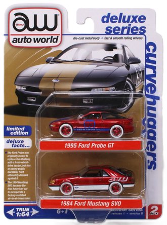Chase 1:64 Deluxe 2-Pack - 1995 Ford Probe GT & 1984 Ford Mustang SVO (Version B) Chase 1:64 Deluxe 2-Pack - 1995 Ford Probe GT & 1984 Ford Mustang SVO (Version B)