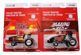 Chase 1:64 Case-IH "Iron Beast" & "Blazing Red" Pulling Tractors (Chase Set of 2)