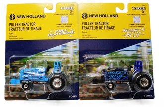 Chase 1:64 New Holland Pulling Tractors "Pull Powerhouse" & "Breakout 'N' Blue" (Chase Set of 2)