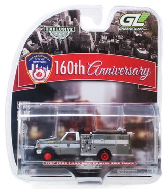 Chase 1:64 1987 Ford F-350 Mini Pumper Fire Truck - FDNY - 160th Anniversary Edition ***RAW Body***