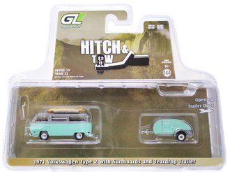 Chase 1:64 1971 Volkswagen Type 2 w/Surfboards & Teardrop Trailer ***RAW Body***