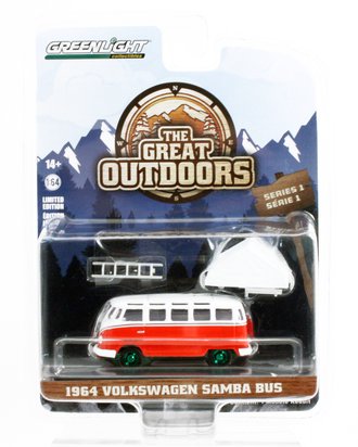 Chase 1:64 1964 Volkswagen Samba Bus w/Camp'otel Cartop Sleeper Tent Chase 1:64 1964 Volkswagen Samba Bus w/Camp'otel Cartop Sleeper Tent
