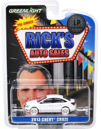 Chase 1:64 Rick's Auto Sales - 2013 Chevy Cruze w/White Wheels