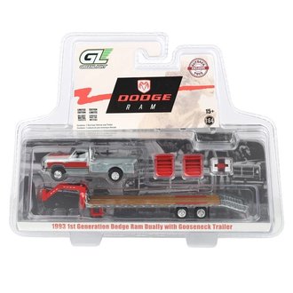 Chase 1:64 1992 1st Gen Dodge Ram Flatbed Dually w/Gooseneck Flatbed Trailer ***RAW Body***