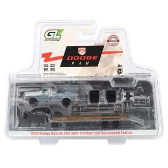 Chase 1:64 1993 1st Gen Dodge Ram W-350 Dually w/Toolbox & Gooseneck Flatbed Trailer ***RAW Body***