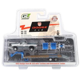 Chase 1:64 1993 1st Gen Dodge Ram W-350 Dually w/Toolbox & Gooseneck Flatbed Trailer ***RAW Body***