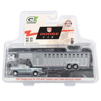 Chase 1:64 1993 1st Gen Dodge Ram W-350 Dually w/Toolbox & Livestock Trailer ***RAW Body***